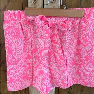 Lilly Pulitzer Pink and White Tie-Front Shorts